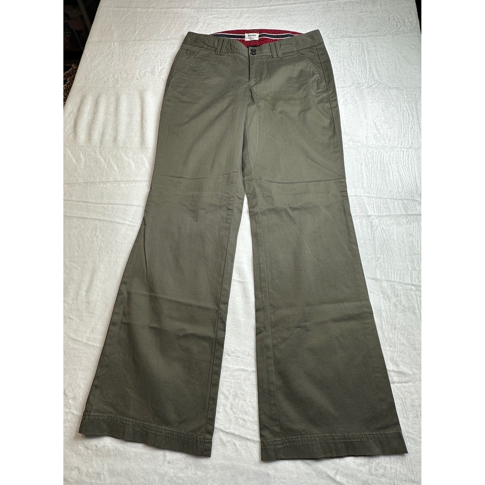 Dockers Wide Leg Trousers Women 6 Olive Green Favorite Fit Stretch Workwear